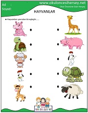 Hayvanlar İle Yavrularını Eşleştir